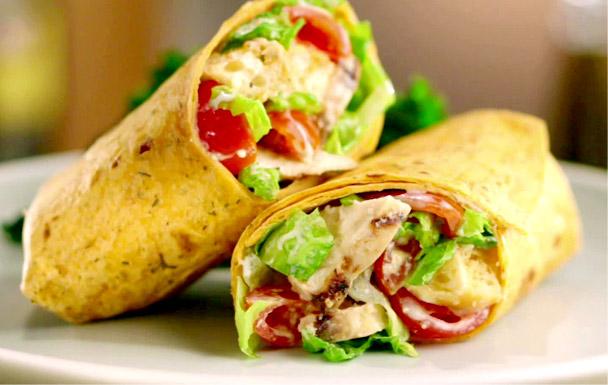 Spicy Crunchy Chicken Wraps